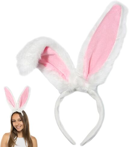 Bunny Ears Headband,Soft-Touch Easter Headband,Plush Rabbit Headband for Themed Party,Birthday,Costume in Saudi Arabia