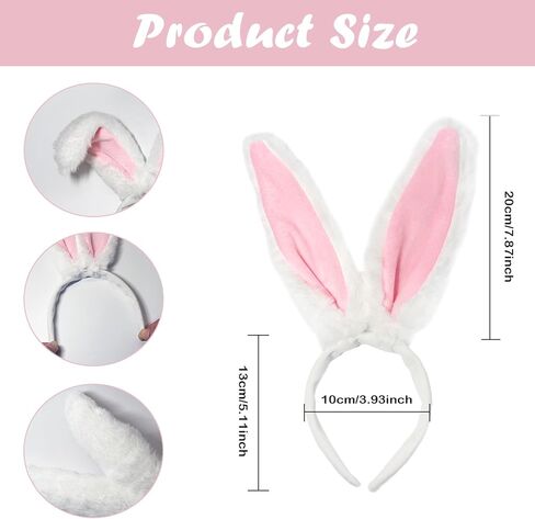 Bunny Ears Headband,Soft-Touch Easter Headband,Plush Rabbit Headband for Themed Party,Birthday,Costume in Saudi Arabia