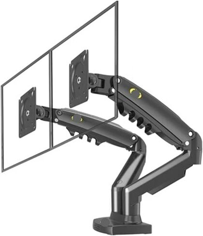 F160 Supports USB3.0 27 inch 2-9KG Dual Monitor Stand for Non-Hole Gas Pressure air Support TV Stand Dual Screen 360 Rotation Desktop(F160) in Saudi Arabia
