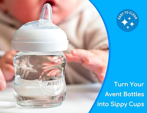 Sippy Spout Nipples for Philips Avent Natural Baby Bottles, My Grippy Spout Sippy Cup and Natural Trainer Sippy Cup, Food Grade Silicone, Variable Flow, 4 Count in Kuwait