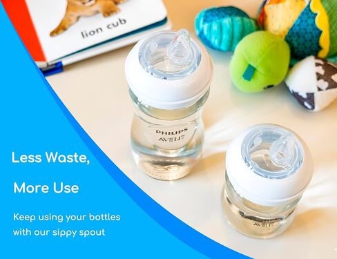 Sippy Spout Nipples for Philips Avent Natural Baby Bottles, My Grippy Spout Sippy Cup and Natural Trainer Sippy Cup, Food Grade Silicone, Variable Flow, 4 Count in Kuwait