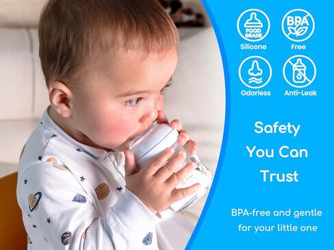 حلمات Sippy Spout لزجاجات الأطفال الطبيعية في Philips ، كأس SPOUT SPOUT ومدرب طبيعي SIPPY ، سيليكون من الدرجة الغذائية ، تدفق متغير ، 4 عدد in Kuwait