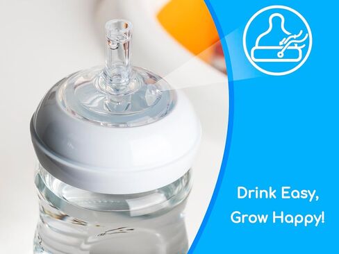 حلمات Sippy Spout لزجاجات الأطفال الطبيعية في Philips ، كأس SPOUT SPOUT ومدرب طبيعي SIPPY ، سيليكون من الدرجة الغذائية ، تدفق متغير ، 4 عدد in Kuwait