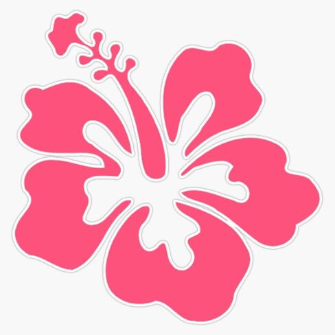 Preppy Pink Hibiscus Coconut Girl Aesthetic X Vinyl Sticker Waterproof Decal Laptop Wall Window Bumper Sticker 5" in Kuwait