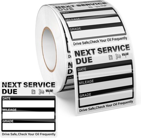 500 PCS Oil Change Stickers Vinyl 2 Inches Clear Next Service Due Reminder Labels Writable Removable with No Residue Auto Maintenance Vehicle Window Windshield Sticker in Saudi Arabia