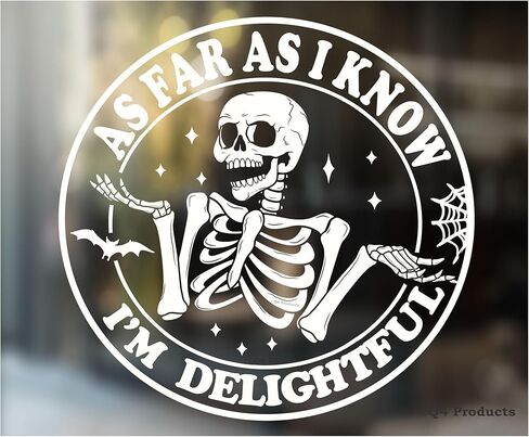 ملصق لاصق بقدر ما أعرف أنا مبهج [صنع في الولايات المتحدة الأمريكية - 5 × 5 بوصة] ملصق مضحك لنافذة السيارة أو الشاحنة أو المصد in Kuwait