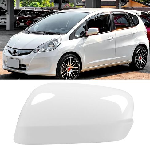 OWITAI Compatible with Honda Fit/Jazz Right Passenger Side Mirror Cap Cover 2009 2010 2011 2012 2013, White Door Rearview Mirror Cover Replacement Without Turn Signal Light for Fit/Jazz in Kuwait