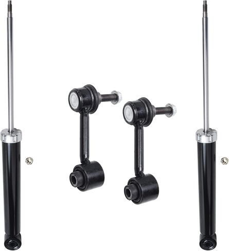 Detroit Axle - Rear 4pc Shock Absorbers Kit for Audi A3 Quattro Volkswagen GTI Golf CC Jetta Passat R32 Rabbit, 2 Shock Absorbers Assembly 2 Sway Bar End Links Replacement in Saudi Arabia