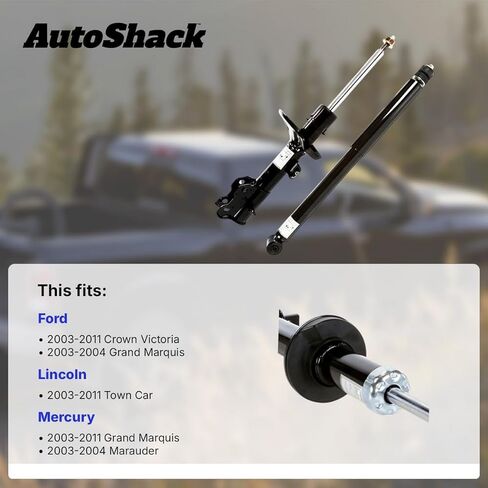 استبدال ممتص الصدمات الخلفي من AutoShack لـ 2003-2011 Ford Crown Victoria 2003-2011 Mercury Grand Marquis 2003-2004 Mercury Marauder 2-PC in Saudi Arabia