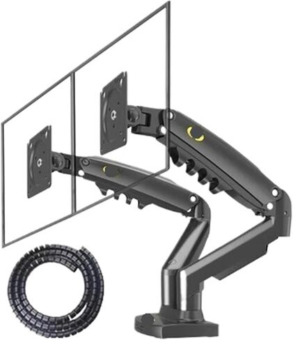 F160 Supports USB3.0 27 inch 2-9KG Dual Monitor Stand for Non-Hole Gas Pressure air Support TV Stand Dual Screen 360 Rotation Desktop(F160) in Saudi Arabia