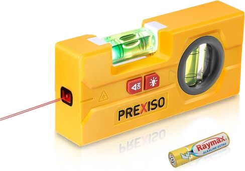 PREXISO 2-in-1 Line Laser Level - Mini Torpedo Level with Light, 3-3/4 inch Rotatable Magnetic Pocket Level & 30Ft Laser Line Leveler Tool for Hanging Picture, Wall Marking Painting, Home Renovation in Saudi Arabia