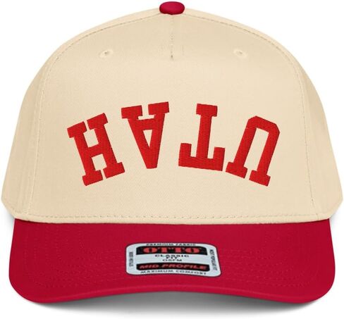 NX1 Upside Down Utah Embroidered 2 Tone Hat Mid Crown Curved Bill Snapback Funny Cap for Men and Women in Saudi Arabia