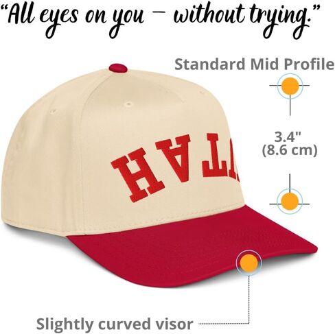 NX1 Upside Down Utah Embroidered 2 Tone Hat Mid Crown Curved Bill Snapback Funny Cap for Men and Women in Saudi Arabia
