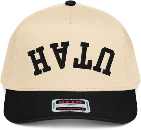 NX1 Upside Down Utah Embroidered 2 Tone Hat Mid Crown Curved Bill Snapback Funny Cap for Men and Women in Saudi Arabia