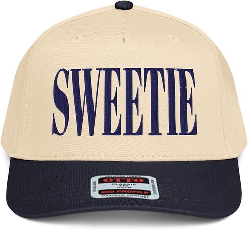 قبعة NX1 Sweetie ذات لونين مطرزة بتاج متوسط ​​ومنحني قبعة Snapback للنساء in Kuwait