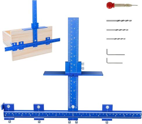 Cabinet Handle Jig, All Aluminum Cabinet Hardware Jig Tool for Handles Pulls Knobs, Cabinet Pull jig with Automatic Center Punch, Cabinet Hardware Template for Door Drawer Handles Installation in Saudi Arabia