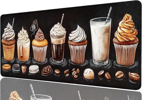 حصيرة مكتب القهوة لوحة مكتب الألعاب كبيرة لوحة لوحة المفاتيح الماوس كب كيك السبورة مثلج الحليب القهوة الفول سطح المكتب الحصير لوحة مفاتيح الكمبيوتر لوحة الماوس حصيرة الكمبيوتر المحمول حصيرة مكتب ديكور المنزل 31.5 "× 11.8" in Kuwait