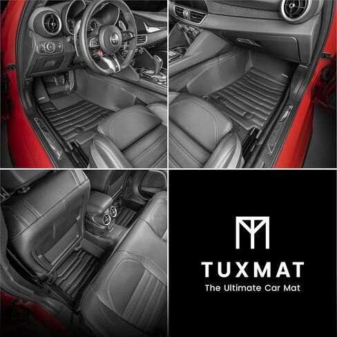 TuxMat - لموديلات Alfa Romeo Giulia RWD 2017-2024 - سجادات سيارة مخصصة - أقصى تغطية، جميع الأحوال الجوية، مقاسة بالليزر - تتضمن هذه المجموعة الكاملة الصفين الأول والثاني in Saudi Arabia