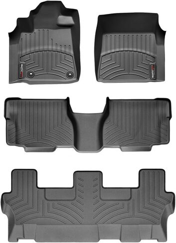 WeatherTech Custom Fit FloorLiners for Toyota Sequoia - Full Set (444081-44093-4-6), Black in Saudi Arabia