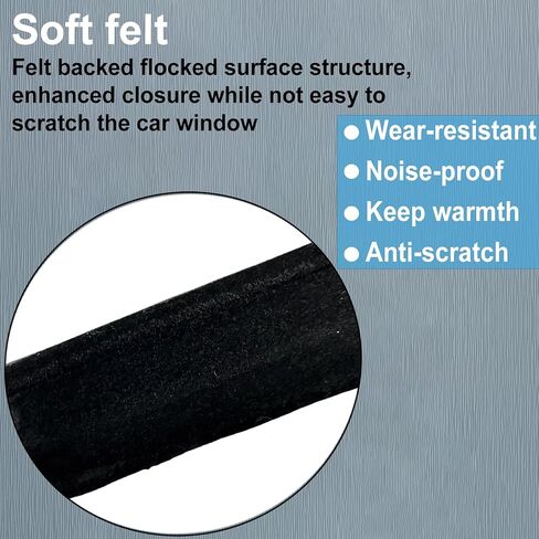 Front Door Window Molding Rubber Felt Seal Trim Seal Weather Strip Kit Fit for Jimmy Chevy C10 C20 C30 K10 K20 K30 GMC C1500 C2500 C3500 K1500 K2500 K3500 Blazer Suburban V1500 R1500 Truck in Kuwait