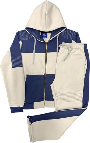 Men's 2-Piece Fleece Sweatsuit Warm Winter Sweat Jacket & Sweatpants Outfit in Kuwait