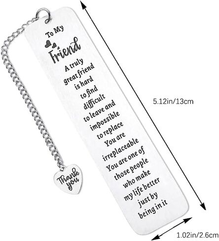 Friend Bookmark for Women Book Lovers Gifts Friendship Bookmarks Metal Book Marker for Reading Women Best Friend Gifts for Besties BFF Long Distance Friendship Present Reader Book Club Gifts in Saudi Arabia