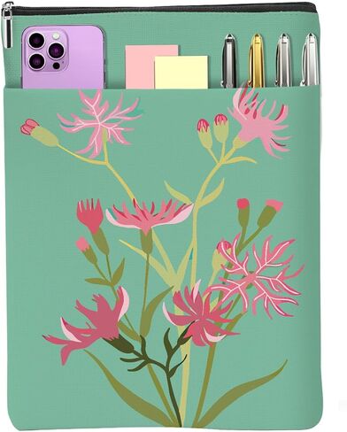 Floral Books Lovers Gifts Waterproof Flower Book Sleeve Botanical Book Pouch Protector with Zipper and Front Pocket Books Cover Case for Women Teacher Birthday Accessories Club Gifts in Saudi Arabia