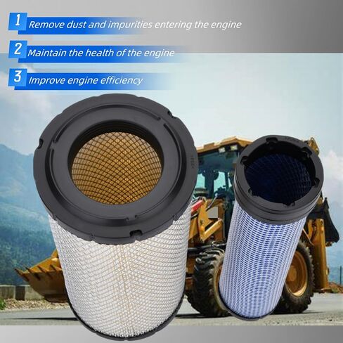 110-6326 110-6331 Inner & Outer Air Filter Kit Compatible with Caterpiller Cat Backhoe Loader 416C 416D 420D 422 424B 424D 426C 428C 428D 430 Replaces 131-8902 AT171854 AT171853 in Kuwait