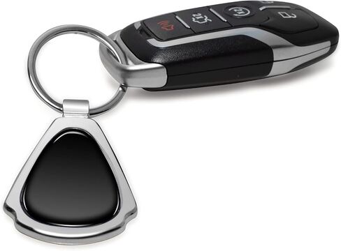 iPick Image Black Dome Metal Teardrop Logo Key Chain Official Licensed for Cadillac XT4 (Chrome) in Kuwait