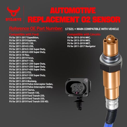 17321 مستشعر الأوكسجين متوافق مع Ford for Expedition for Explorer for E-Series for Flex for Focus F-Series for Mustang for Taurus for Transit، for Lincoln MKC MKS MKT Navigator (17321) in Saudi Arabia