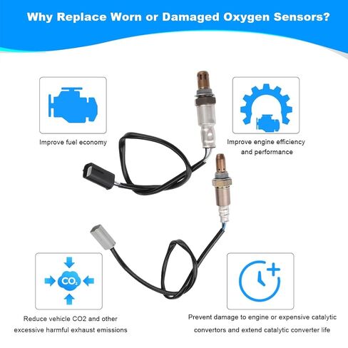 JDMON 2PCS O2 Oxygen Sensor Upstream Downstream Replacement for 2008-2010 Nissan Altima L4 2.5L Compatible with 234-9038, 234-4380, 234-4381, 1821382Z00 in Saudi Arabia