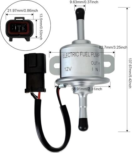 متوافق مع مضخة وقود الديزل الكهربائية Yanmar 12 فولت - مدخل/مخرج 8 مم، يناسب محركات 3TNV88 4TNV88 4TNV94 4TNV98، استبدل مضخة إمداد الوقود 129612-52100 129322-77401 in Kuwait