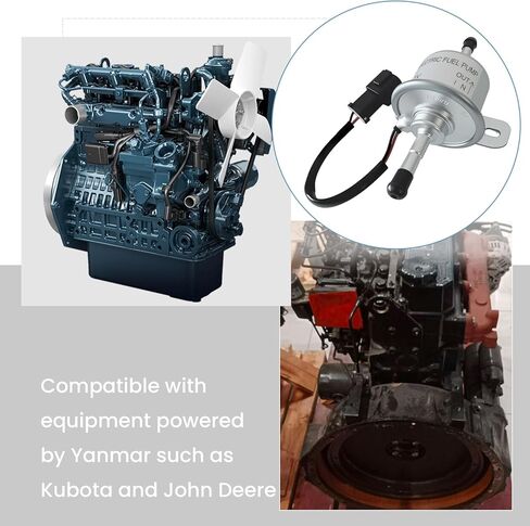 متوافق مع مضخة وقود الديزل الكهربائية Yanmar 12 فولت - مدخل/مخرج 8 مم، يناسب محركات 3TNV88 4TNV88 4TNV94 4TNV98، استبدل مضخة إمداد الوقود 129612-52100 129322-77401 in Kuwait