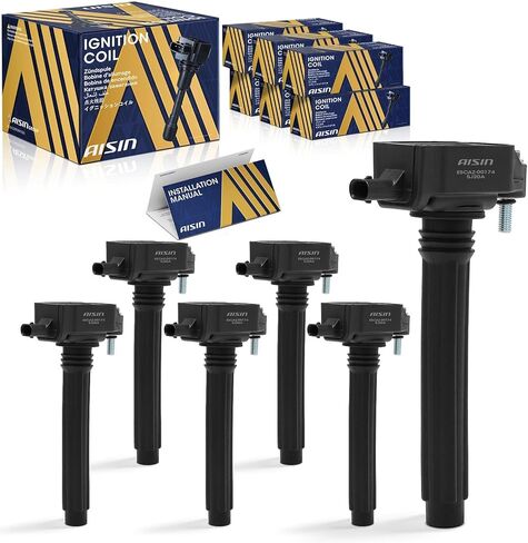 AISIN ESCAZ-00174 حزمة من 6 ملفات إشعال - متوافقة مع جيب جراند شيروكي كرايسلر 200 11-17، شيروكي 14-22، رانجلر 12-17، دودج تشارجر 11-23، دورانجو 11-15 - 6 سيل in Saudi Arabia