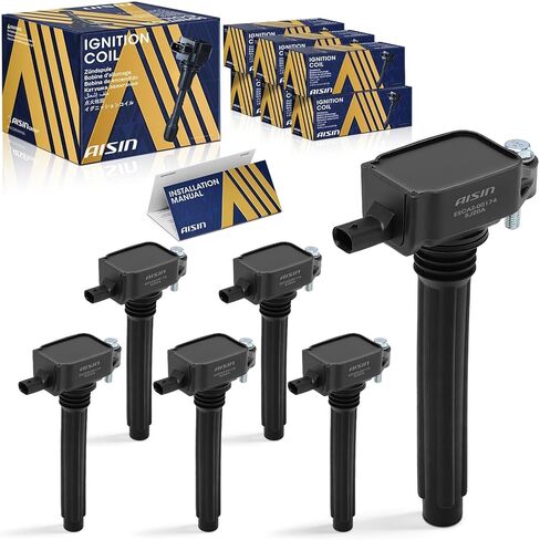 AISIN ESCAZ-00174 حزمة من 6 ملفات إشعال - متوافقة مع جيب جراند شيروكي كرايسلر 200 11-17، شيروكي 14-22، رانجلر 12-17، دودج تشارجر 11-23، دورانجو 11-15 - 6 سيل in Saudi Arabia