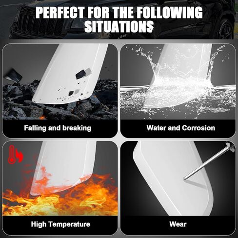 Rearview Mirror Cover Cap Compatible with Chevy Impala 2014 2015 2016 2017 2018 2019 2020, Clip-on Passenger & Driver Side Door Mirror Housing Cap Trim (White) in Kuwait