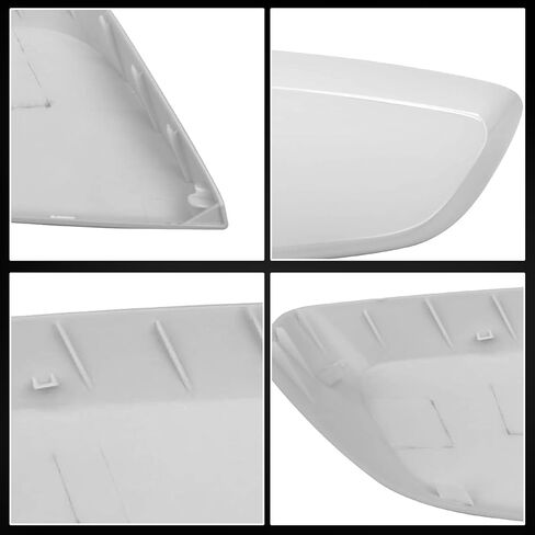 Rearview Mirror Cover Cap Compatible with Chevy Impala 2014 2015 2016 2017 2018 2019 2020, Clip-on Passenger & Driver Side Door Mirror Housing Cap Trim (White) in Kuwait