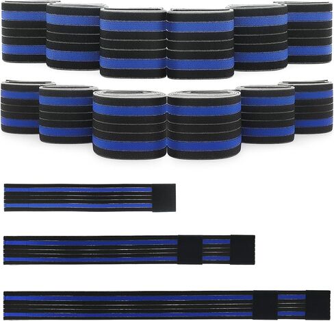 High Elastic Wrap Bandage Blue Black Colour Binding Stripes Bands for Fix Pads Beauty Device Patch onto Belly Arm Leg 3 Size 12pcs ETBD012A in Kuwait