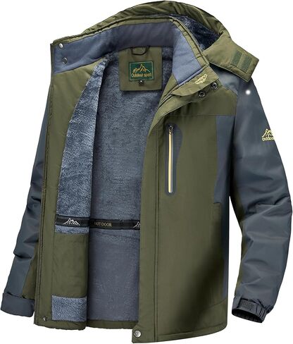 Men's Winter Coats Water Resistant Ski Snowboarding Jacket Warm Mountain Windbreaker Hooded Raincoats for Outdoor in Saudi Arabia