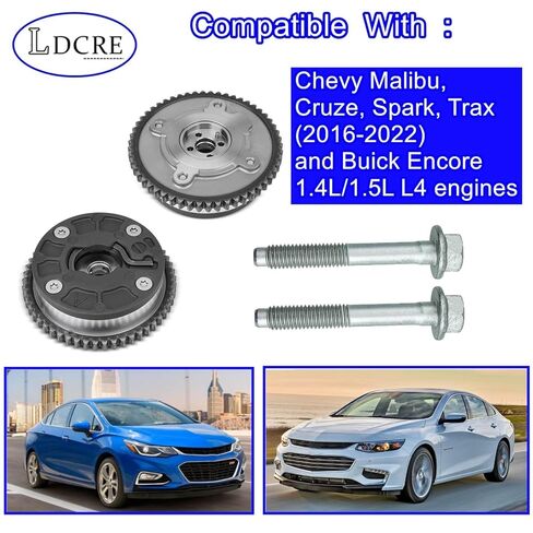 2 قطعة ترس توقيت الصمام المتغير مناسب لـ 2016-2021 Chevy Malibu Cruze Equinox GMC Terrain Encore 1.4L 1.5L L4، مدخل وعادم VVT عمود الحدبات فيزر ضرس استبدال 916638 12643698 12655753 in Saudi Arabia