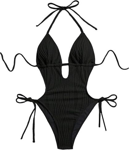 بدلة سباحة نسائية من Verdusa مكونة من قطعة واحدة وربطة عنق ورسن مونوكيني للعطلات in Kuwait