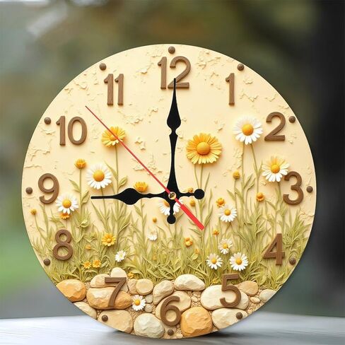 Wall Clocks - 10 Inch Silent Decorative Clocks for Bedroom Kitchen Entryway Decor in Saudi Arabia