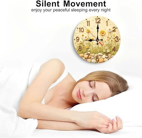 Wall Clocks - 10 Inch Silent Decorative Clocks for Bedroom Kitchen Entryway Decor in Saudi Arabia