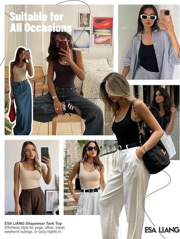 إيسا ليانغ ملابس داخلية للتحكم في البطن طاقم الرقبة ضغط الدبابات للنساء بروتيل المرأة تانك القمم اليومية سلس محدد شكل الجسم in Kuwait