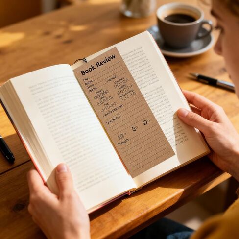 50 Pack Vintage Book Review Bookmarks for Book Lovers,Kraft Paper Cardboard Tracker Cards for Reading Journals,Brown(2.4"x5.9") in Kuwait