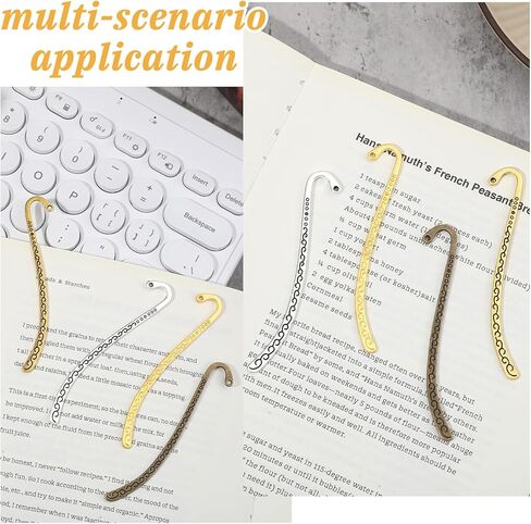 28 حزمة من الإشارات المرجعية المعدنية، 4 ألوان معدنية على شكل دبوس شعر منحوت عتيق مع حلقة للنساء والرجال، علامات كتاب منقوشة، سحر صناعة المجوهرات، لوازم مكتبية لمحبي الكتب in Kuwait