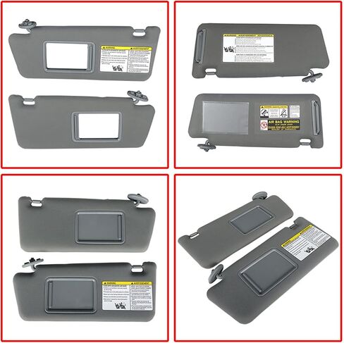 Gray Driver and Passenger Side Sun Visor Set Left and Right Replacement for Toyota Tacoma 2005-2015 74320-35C10-B0 74310-35C10-B0 74320-04181-B1 74310-04181-B1 in Saudi Arabia