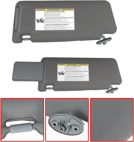 Gray Driver and Passenger Side Sun Visor Set Left and Right Replacement for Toyota Tacoma 2005-2015 74320-35C10-B0 74310-35C10-B0 74320-04181-B1 74310-04181-B1 in Saudi Arabia