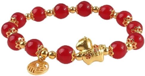 XAM Colorful 2026 New Year Horse Beaded Bracelet for Women Qute Handmade Chinese Zodiac Horse Animal Good Luck Rope Bracelet Chinese New Year Gifts Jewelry in Saudi Arabia