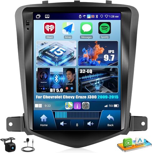 [2+64g Android 13] استريو لراديو السيارة لشيفروليه تشيفي كروز J300 2009-2014 مع رابط Carplay و Android Auto/Mirror ، 9.7 بوصة شاشة Bluetooth التي تعمل باللمس in Kuwait